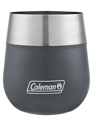 Coleman Claret Insulated Stainless Steel Wine Glass, Slate, 13 oz.