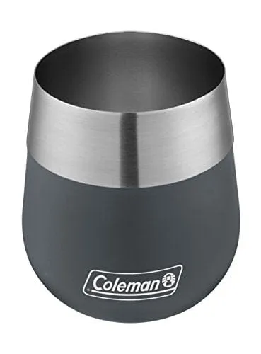 Coleman Claret Insulated Stainless Steel Wine Glass, Slate, 13 oz.