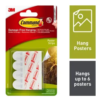 Command™ Poster Strips 17024OFUKN, 12 Strips/Pack