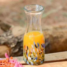 Confetti Festival Artisan Crafted Colorful Mexican Hand Blown Carafe (28 oz)