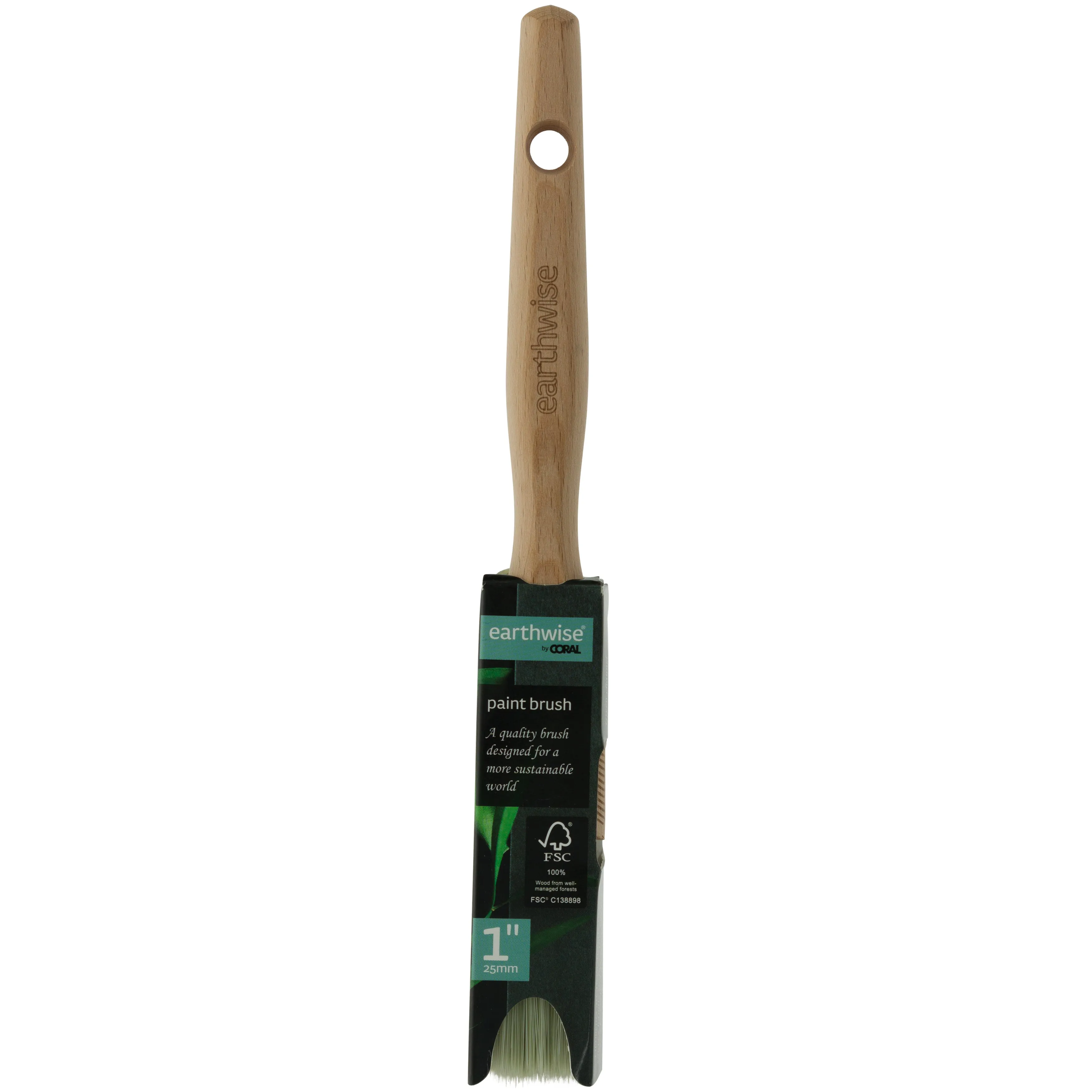 Coral Earthwise 1" Flat Paint Brush with Straight Cut