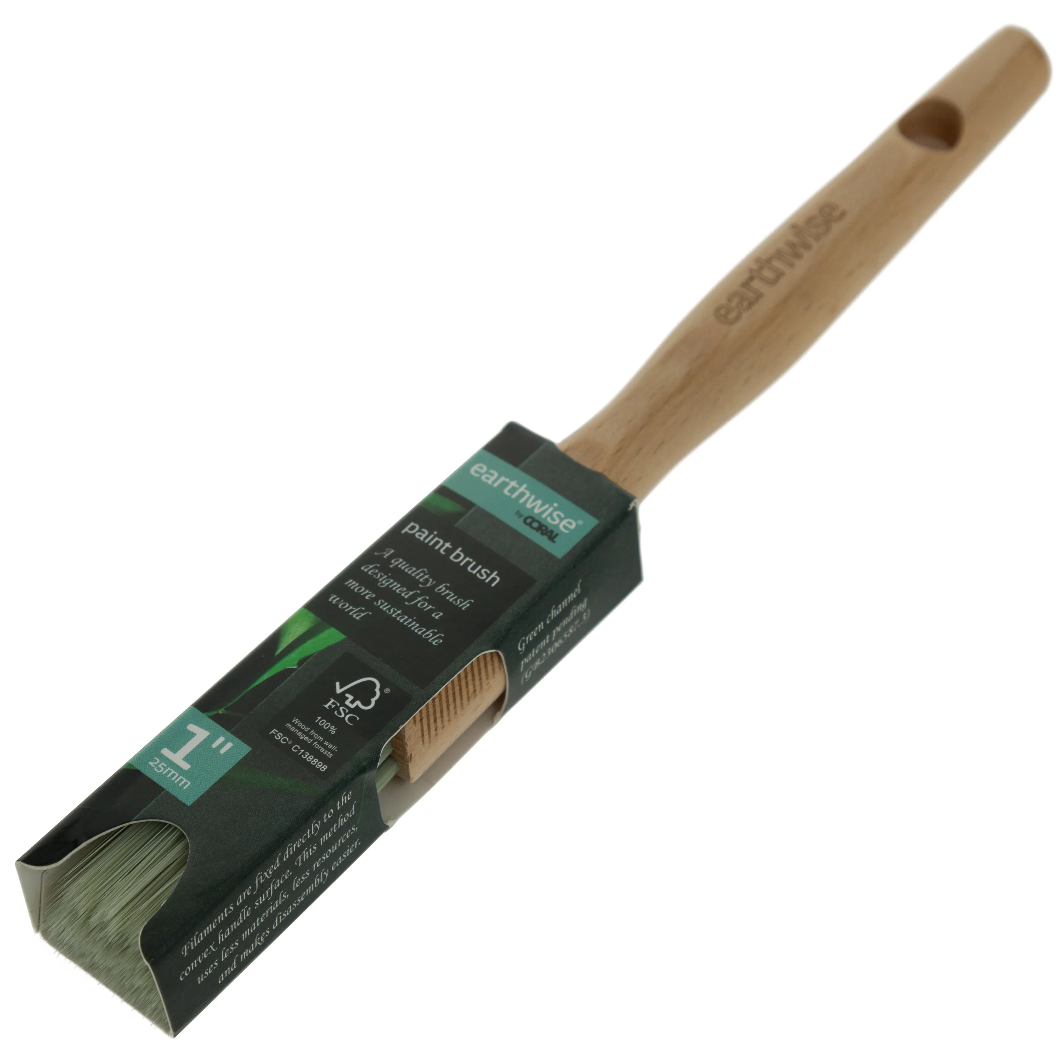 Coral Earthwise 1" Flat Paint Brush with Straight Cut