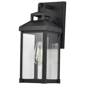 Corning 16 In. Outdoor Wall Light Matte black Finish with Clear glass