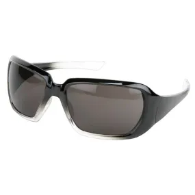 CR1212 MCR Safety CR2 Series Safety Glasses, Gray Lens, Black/Clear Frame