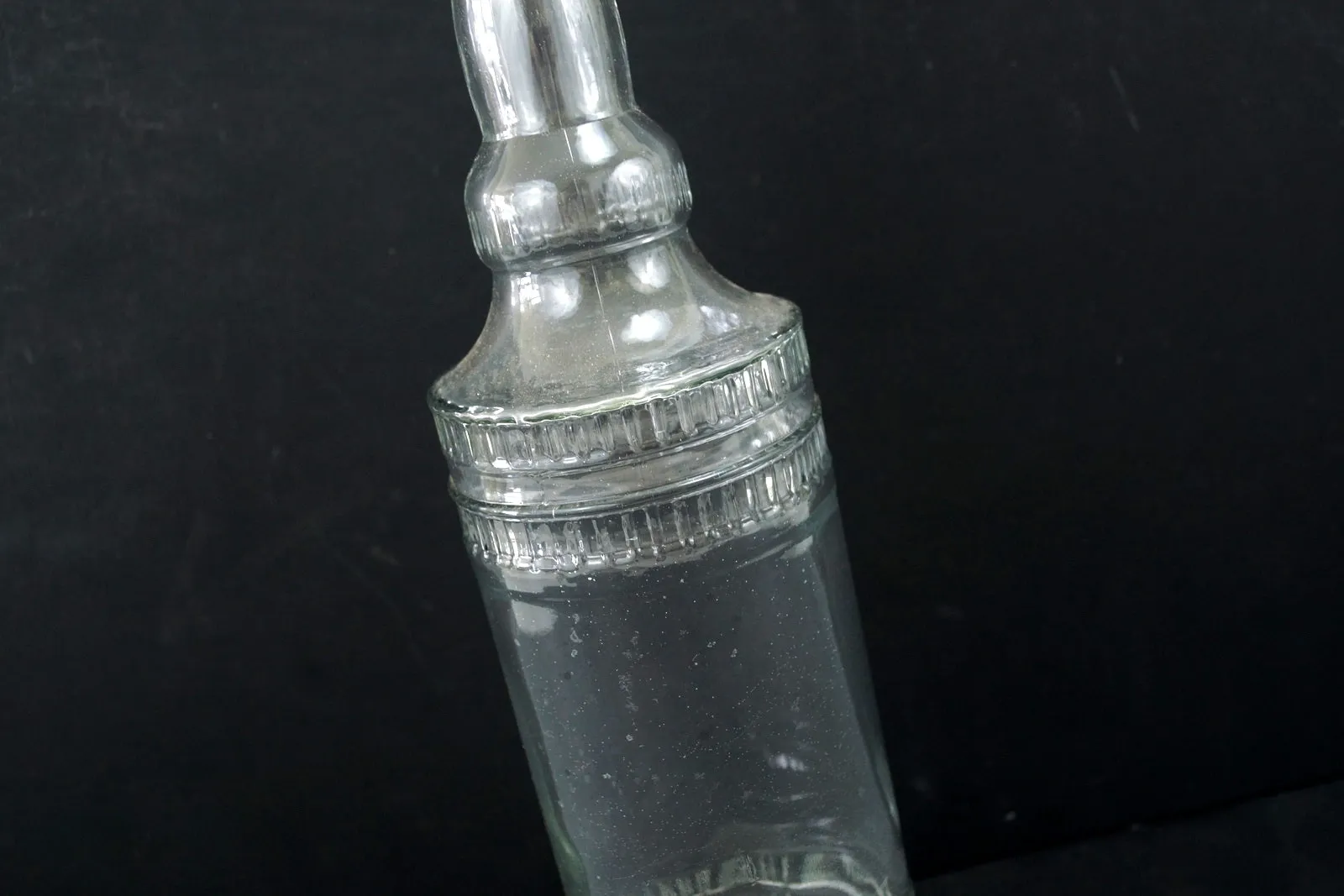 Decorative Clear Glass "Cylinder Style" Bottle with Cork, 12" tall