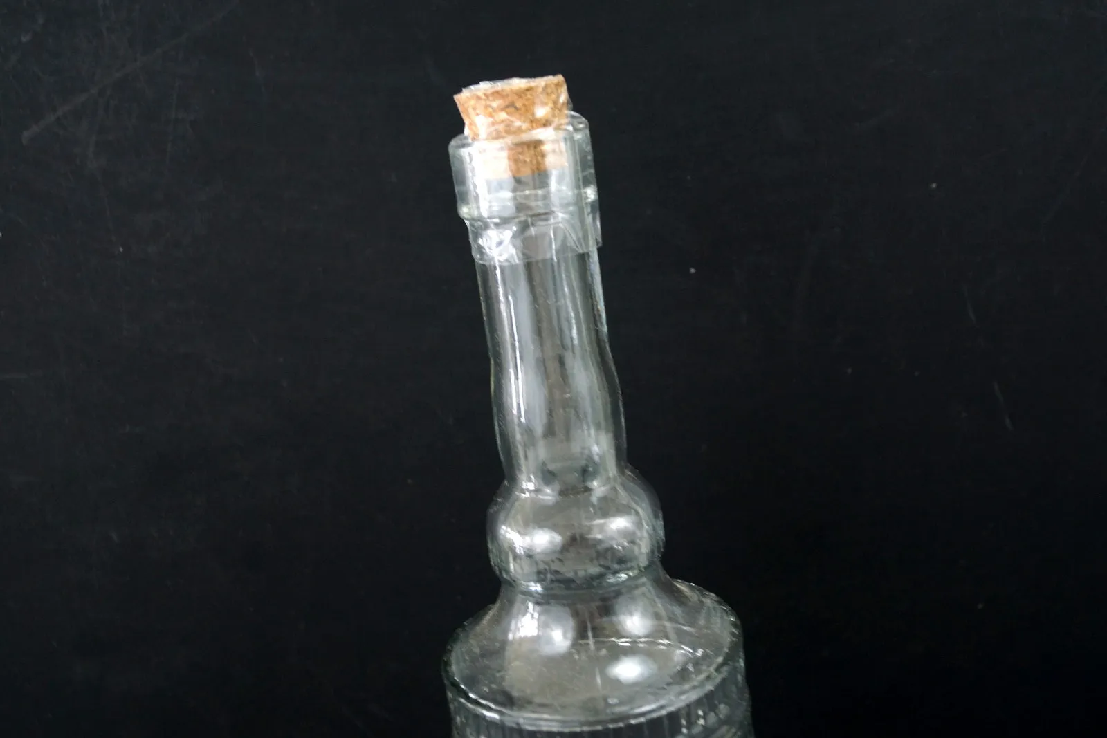 Decorative Clear Glass "Cylinder Style" Bottle with Cork, 12" tall