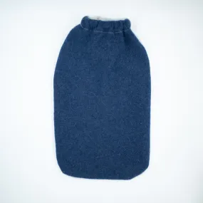 Denim Blue and Pale Grey Cashmere Large Hot Water Bottle