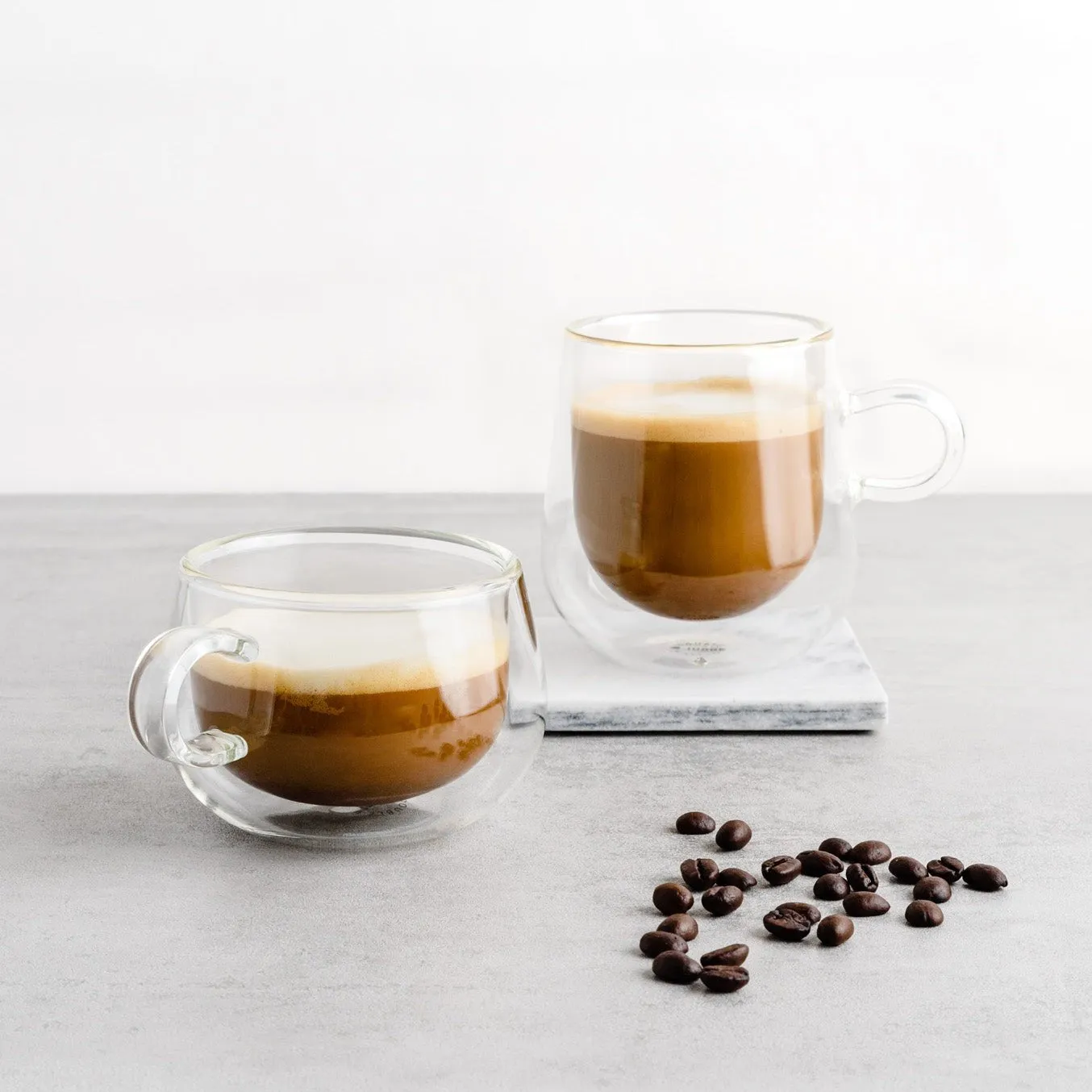 Double Walled Glass Latte Cup, Set of 2