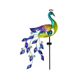 DREAMSOUL Solar Lights for Outdoor Garden | Metal Peacock Decor