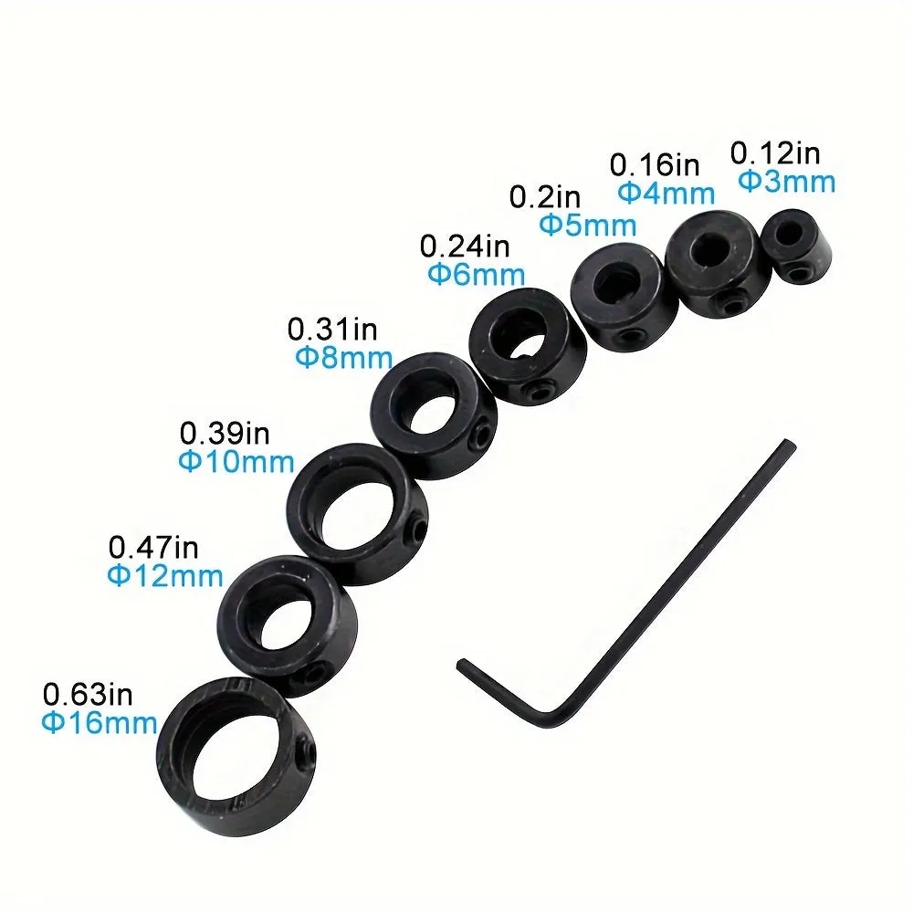 Drill Bit Limit Ring Set for Precise Woodworking Adjustments