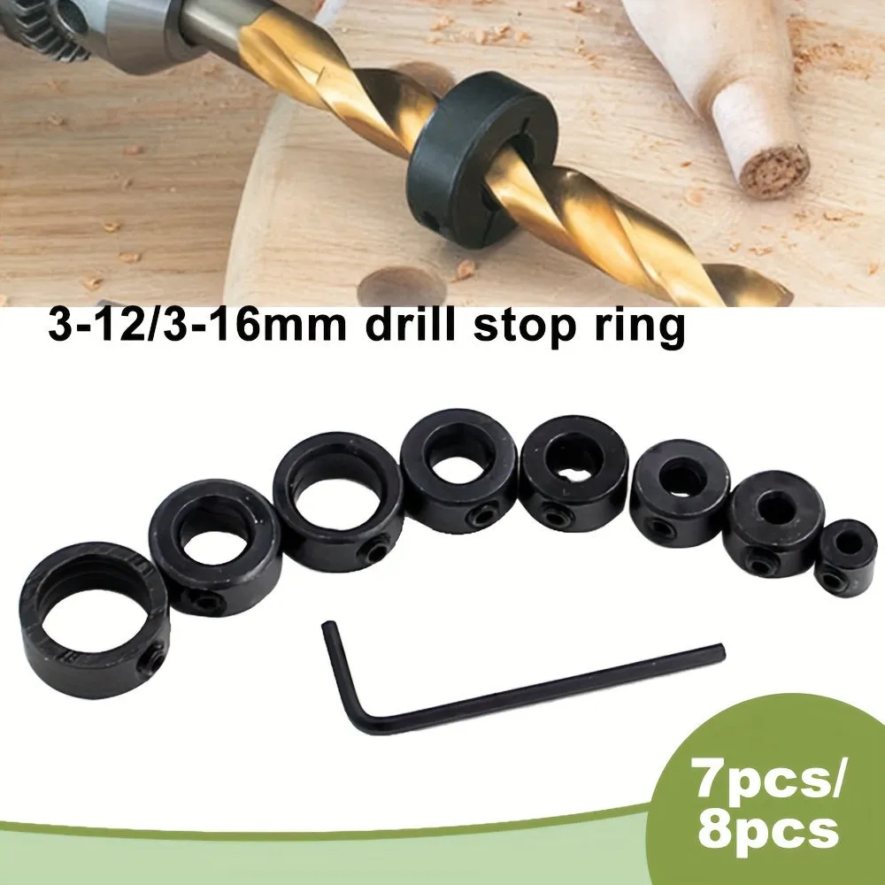 Drill Bit Limit Ring Set for Precise Woodworking Adjustments