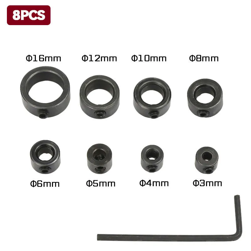 Drill Bit Limit Ring Set for Precise Woodworking Adjustments