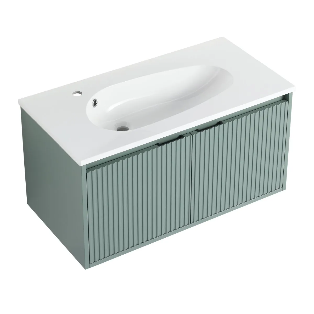 ExBrite 36" Floating Bathroom Vanity with Drop-Shaped Resin Sink