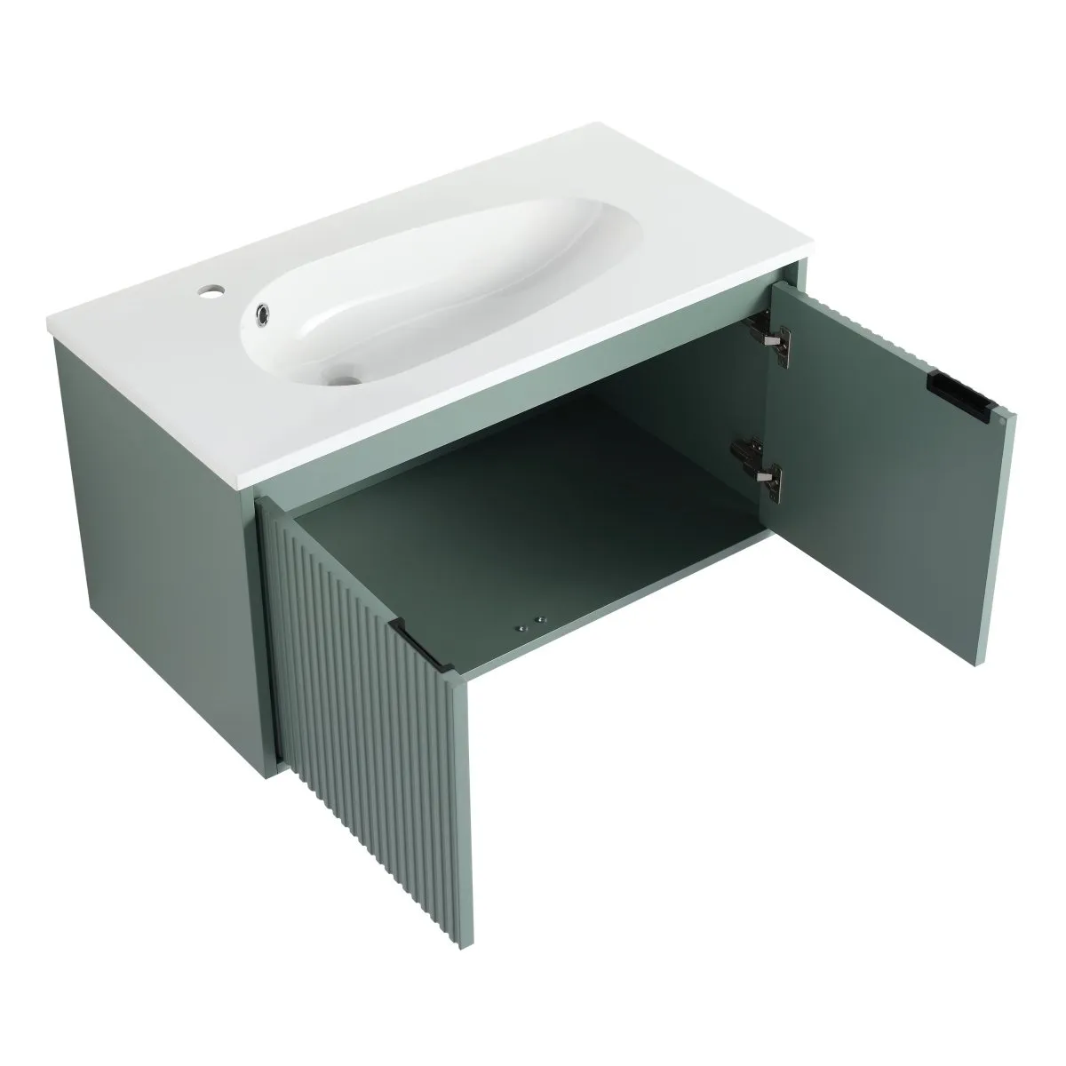 ExBrite 36" Floating Bathroom Vanity with Drop-Shaped Resin Sink