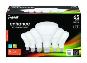 Feit Enhance BR30 E26 (Medium) LED Bulb Soft White 65 watt Watt Equivalence 6 pk