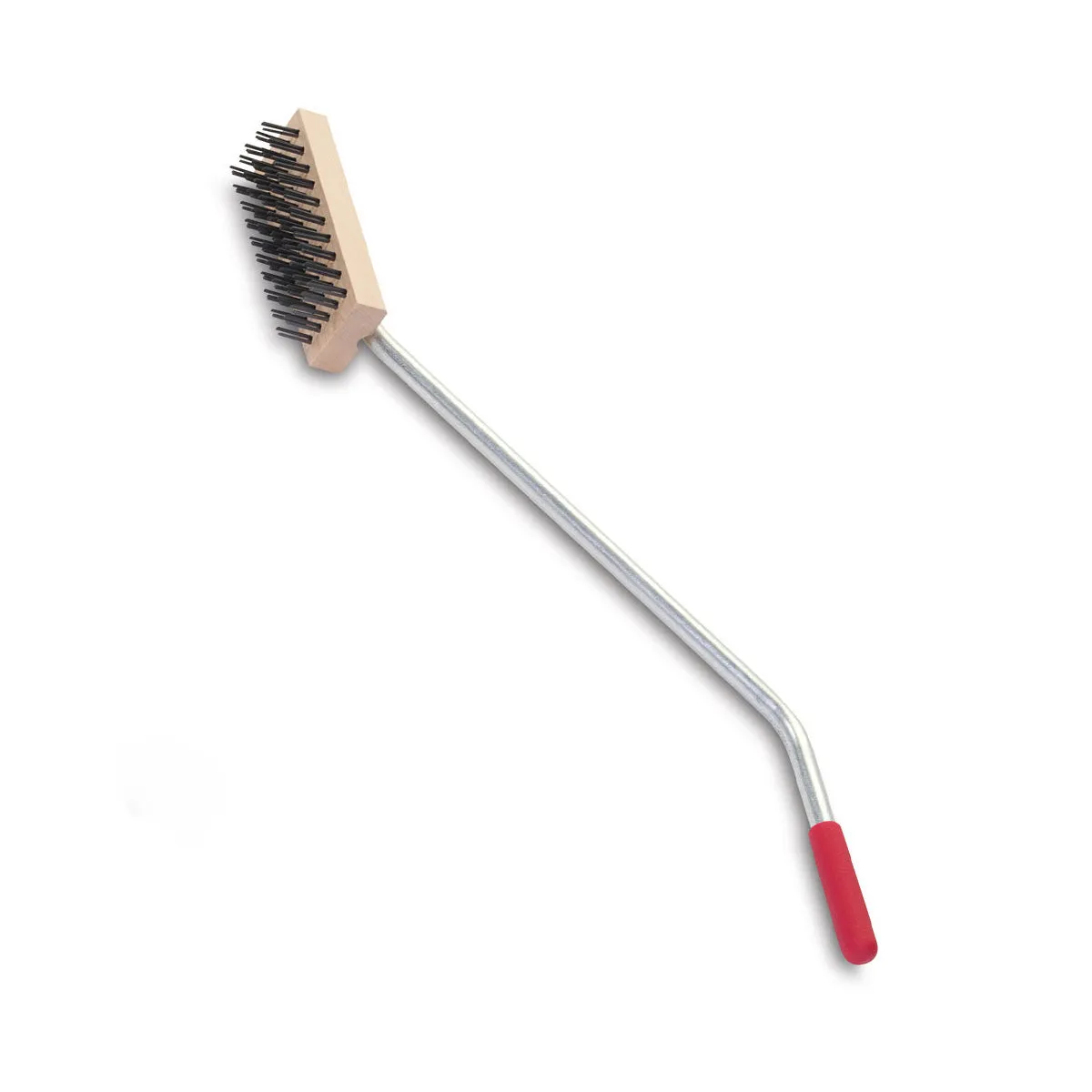 Flat Wire Steel Bristle Brush, 29" Handle with Non-Slip Grip