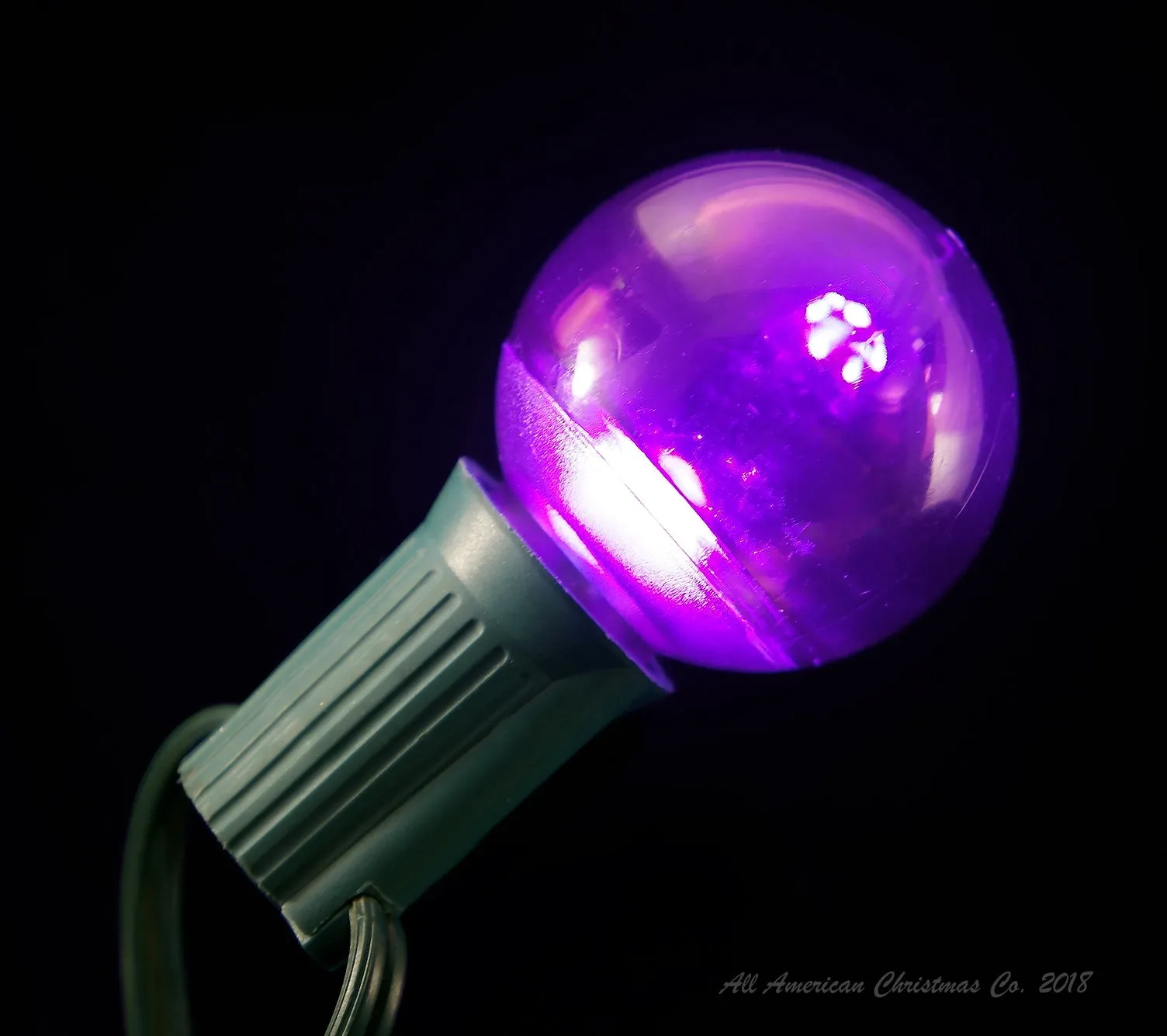 G40 Smooth LED Patio Lights - E-17 - Purple - 25 Pack