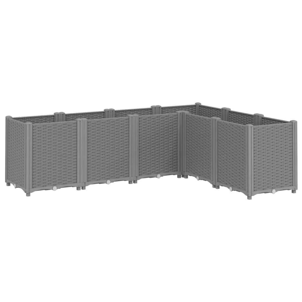 Garden Planter Light Grey 160x120x53 cm PP