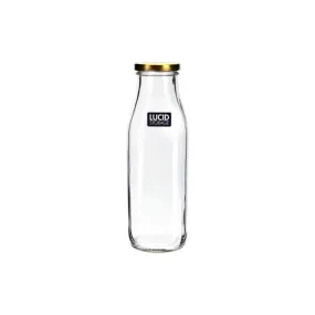 Glass Bottle with Silver Lid - 21.7cm