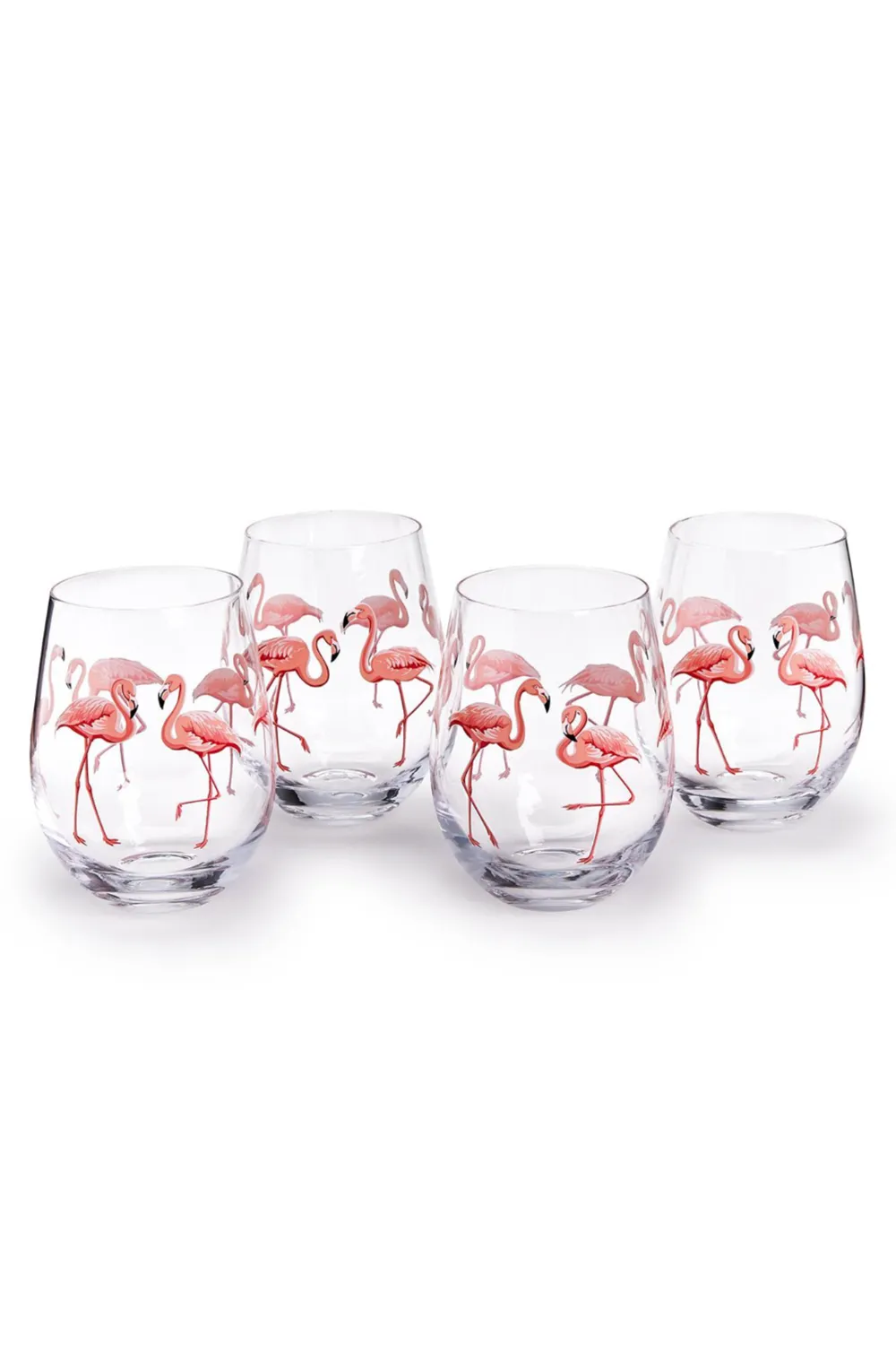 Glass Flamingo Single Stemless Wine Glass