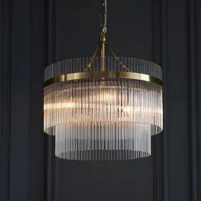 Glass Rods & Antique Brass Ceiling Light