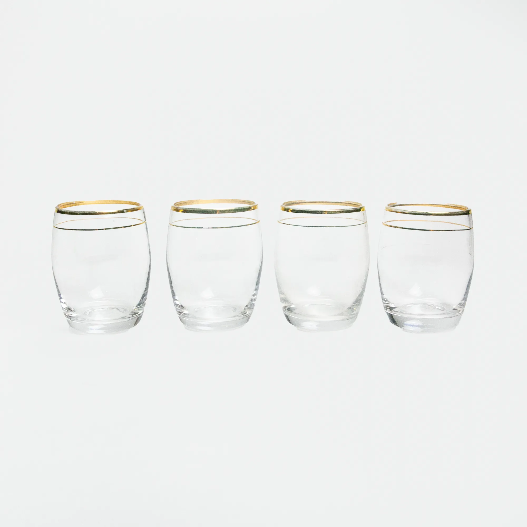 Gold Rimmed Juice Cups - Set of 4