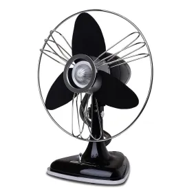 Goldair 30cm Black Retro Metal Desk Fan Oscillation/3 Speed Settings