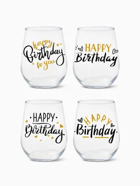 Golden Birthday - RESERVE 16oz Stemless Wine Tritan™ Copolyester Glass