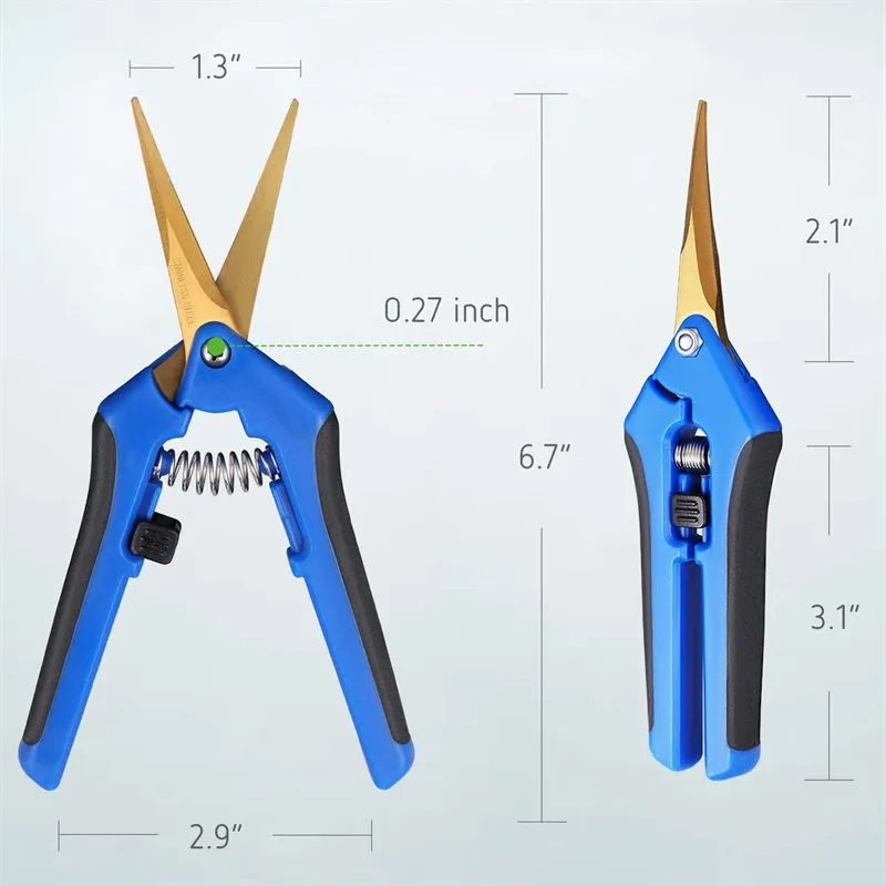 Green Gold Trimming Shears Curved Blade