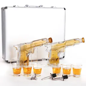 Gun Decanter Liquor Gun Dispenser Gun Whiskey Decanter Includes 2 Stand 6 Shot Glasses 2