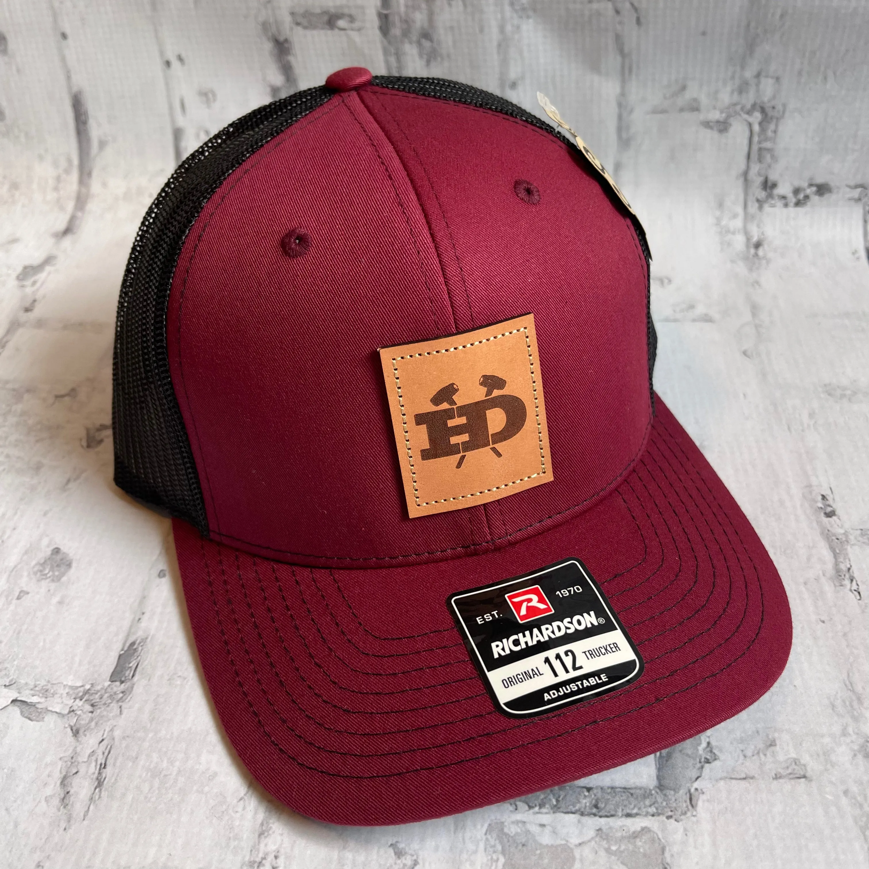 Hammer Down "HD Hammer Cross Hat - Cardinal with Leather Patch