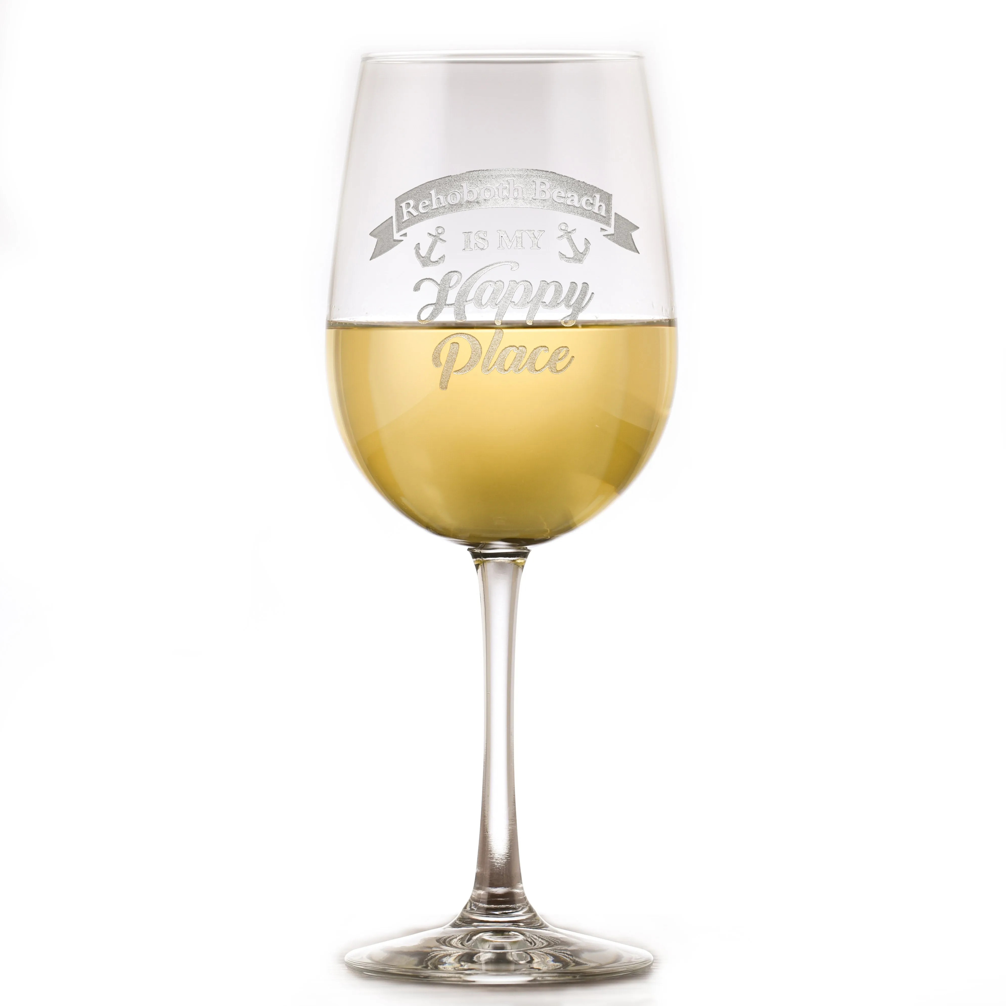 Happy Place Wine Glass Gift for Him or Her