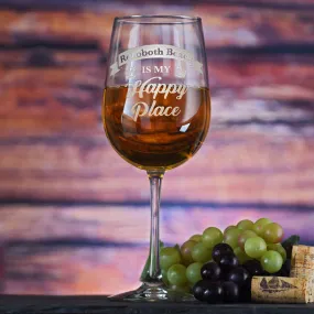 Happy Place Wine Glass Gift for Him or Her