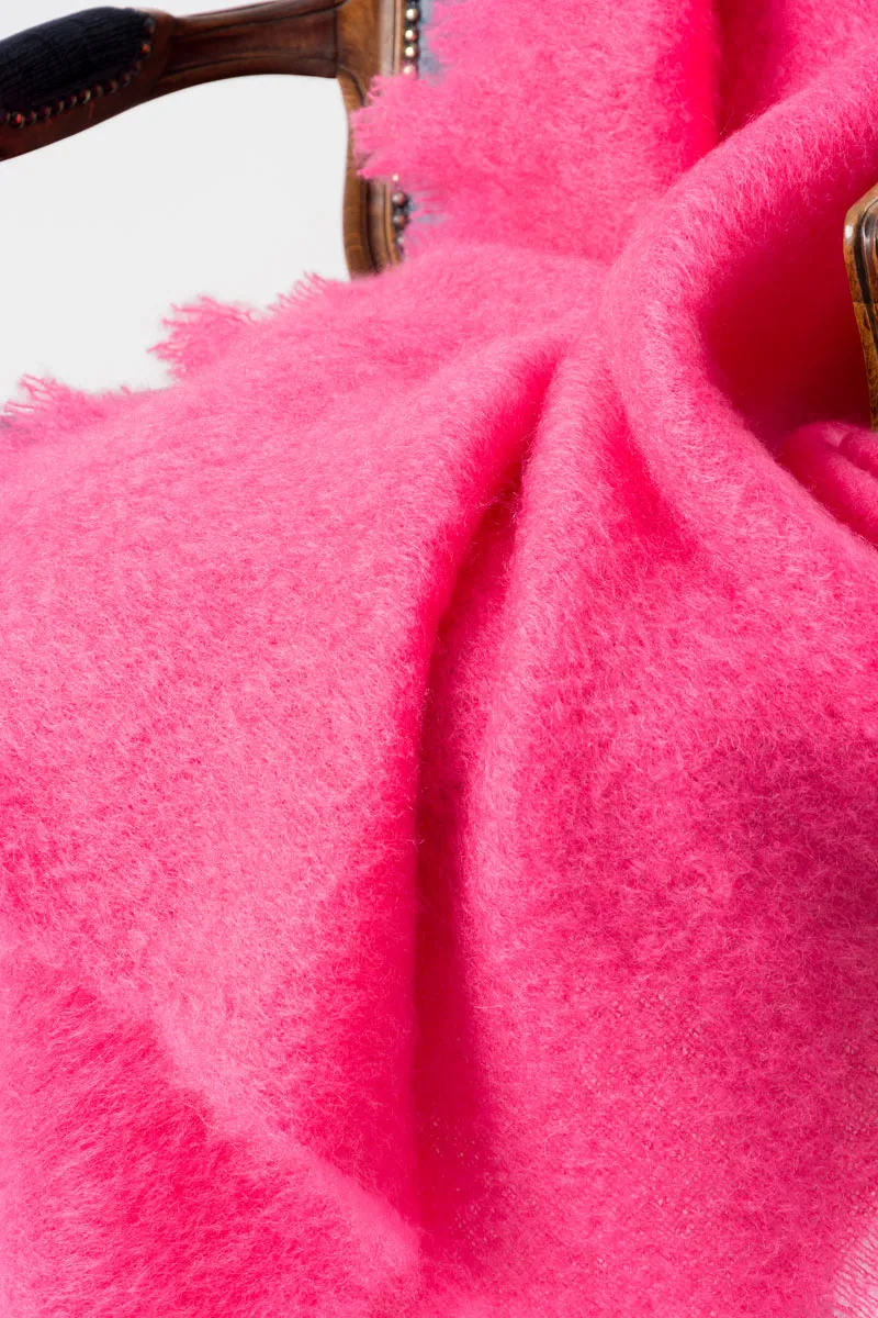 Hot Pink Mohair Chair Throw