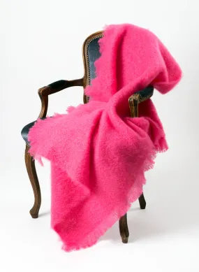 Hot Pink Mohair Chair Throw