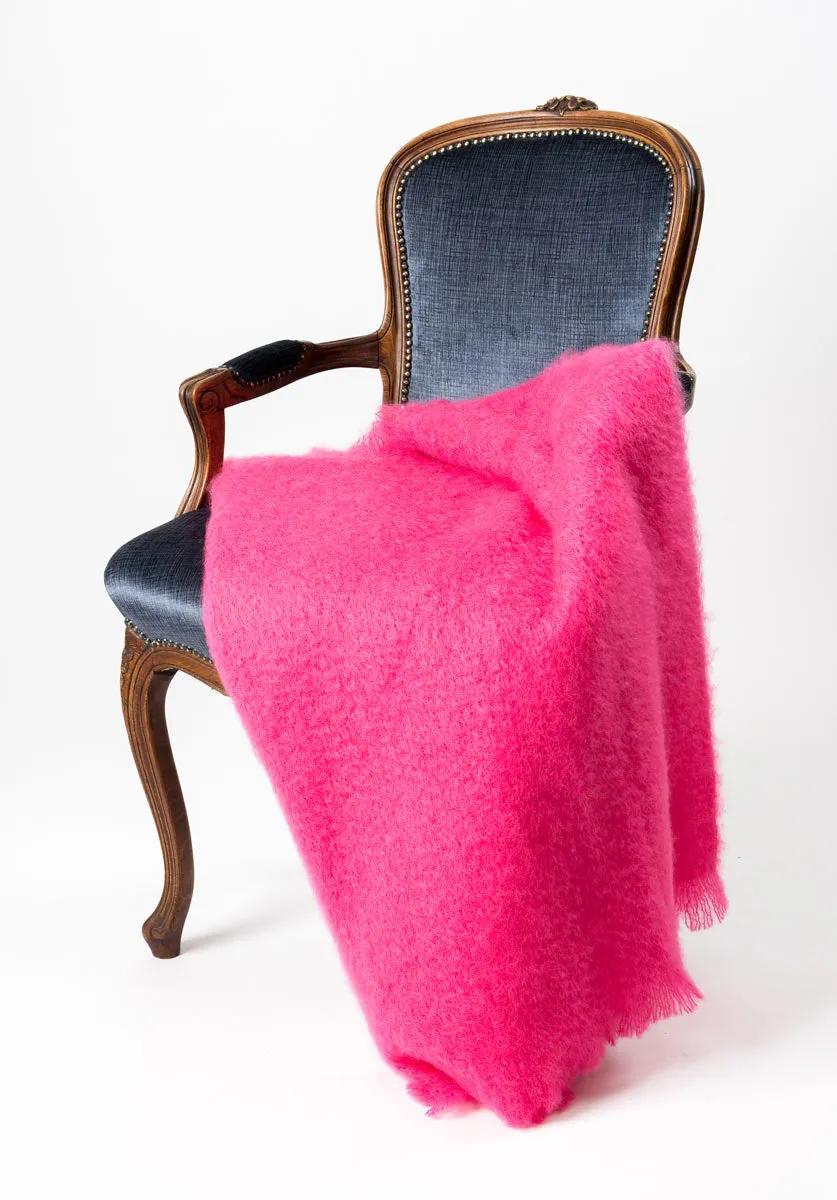 Hot Pink Mohair Chair Throw