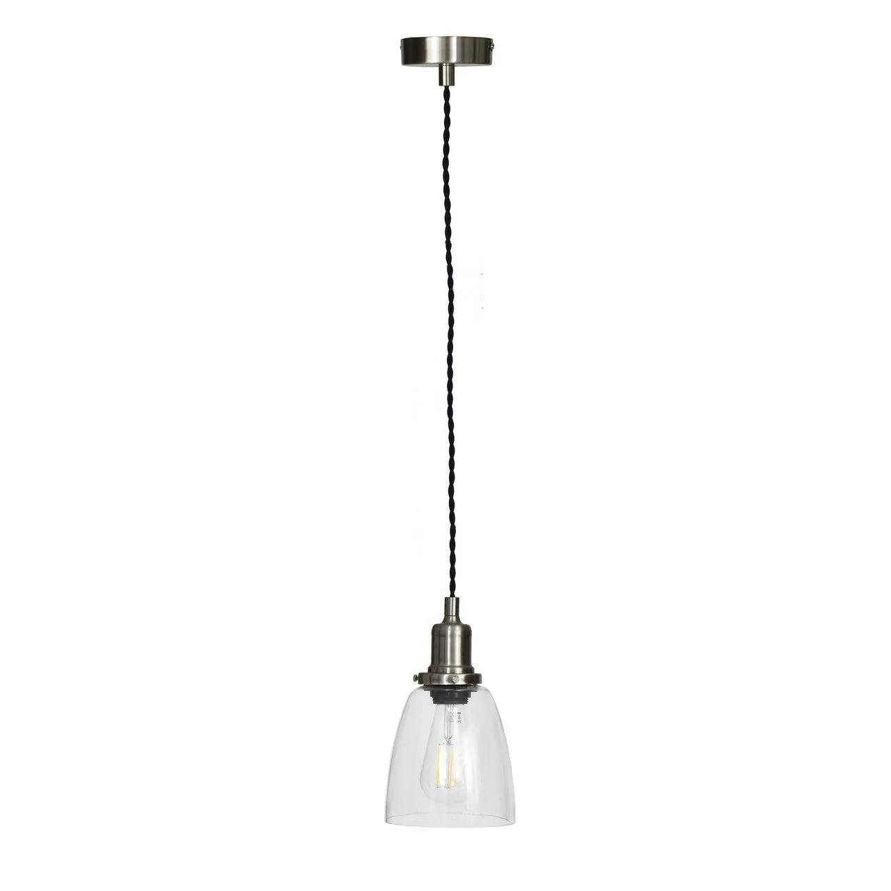 Hoxton Domed Pendant Light - Satin Nickel