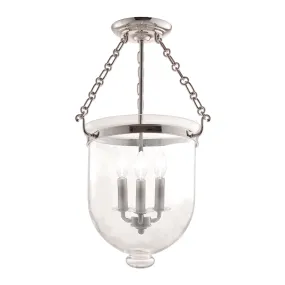 Hudson Valley Lighting Hampton 20.25" 3 Light Semi Flush Polished Nickel - 253-PN-C1