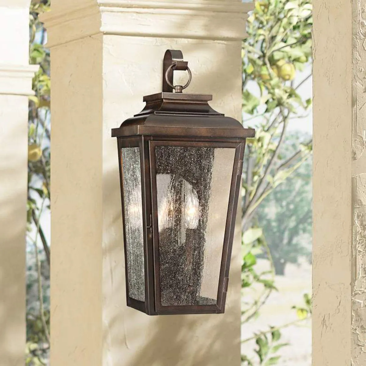 Irvington Manor 19 in. LED Outdoor Wall Lantern Bronze Finish