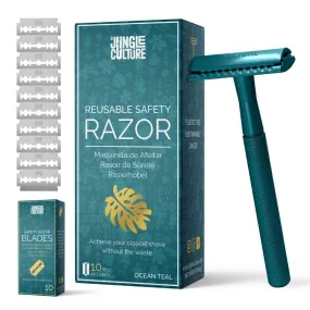 Jungle Culture - Reusable Safety Razor - Eco-friendly - Includes 10x Blades