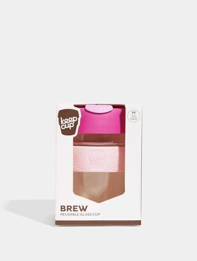 KeepCup Brew Glass Coffee Cup Pink - 340ml