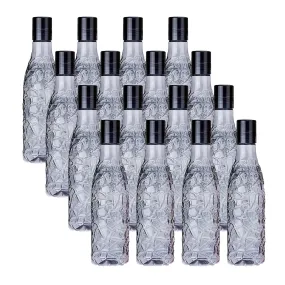 Kuber Industries BPA-Free Plastic Water Bottle|Leak Proof, Firm Grip, 100% Food Grade Plastic Bottles|For Home, Office, & Gym|Unbreakable, Freezer Proof, Fridge Water Bottle|Set Of 4|Black (Pack Of 4)