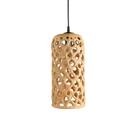 Large Cylinder Hanging Lantern in Tan