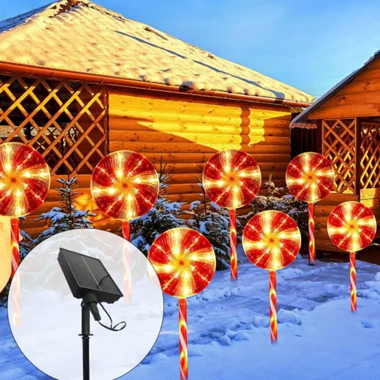 LED Solar Christmas Powered Lollipop Light String #6972