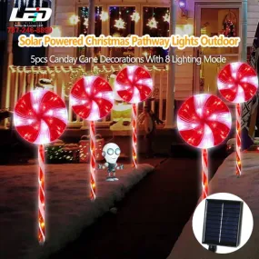 LED Solar Christmas Powered Lollipop Light String #6972