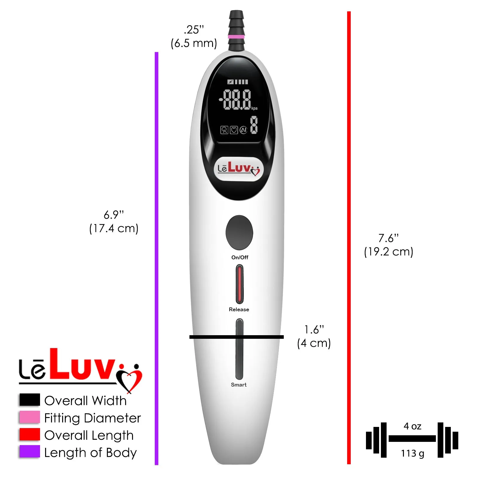 LeLuv Magna LCD Smart Vacuum Pump - Programmable, Rechargable, Ergonomic