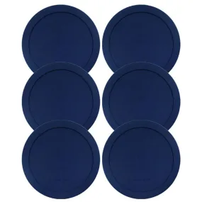 Lids for Pyrex and Anchor Round Glass Containers (2-Cups, Blue-6 PACK