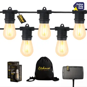 Litehouse 15M Black Solar LED String Light