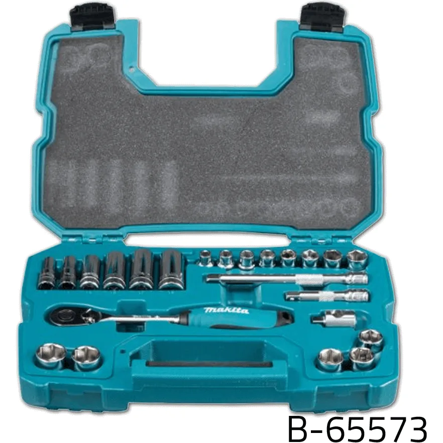 Makita B-65573 23pcs. 3/8″ Dr. Rachet & Socket Wrench Set