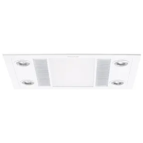 Martec Linear 3-in-1 Bathroom Heater with LED Light, Exhaust Fan and Heat Lamp - White